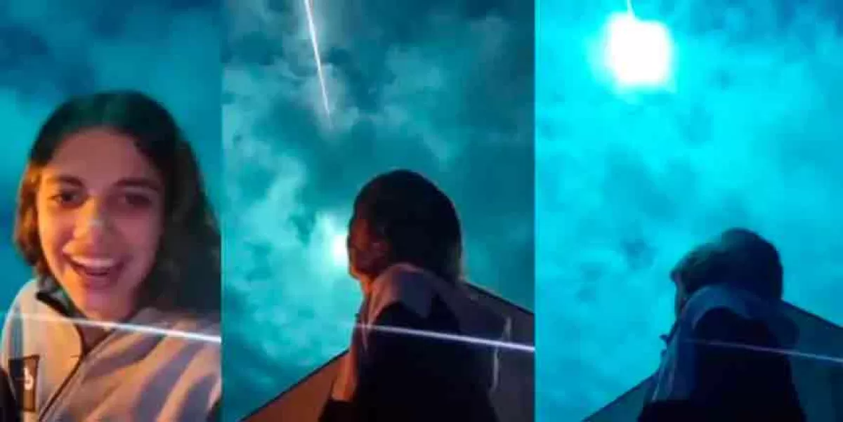 VIDEO: Chica capta el momento en que un meteorito enciende el cielo y lo “parte” con un destello rojizo