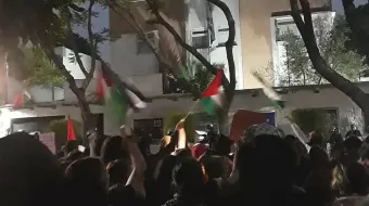 Frente a embajada de Israel en México, se manifiestan contra la guerra en Gaza