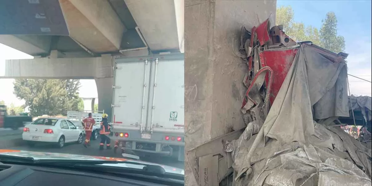 Chofer se partió en dos al estrellarse contra columna de concreto en la autopista