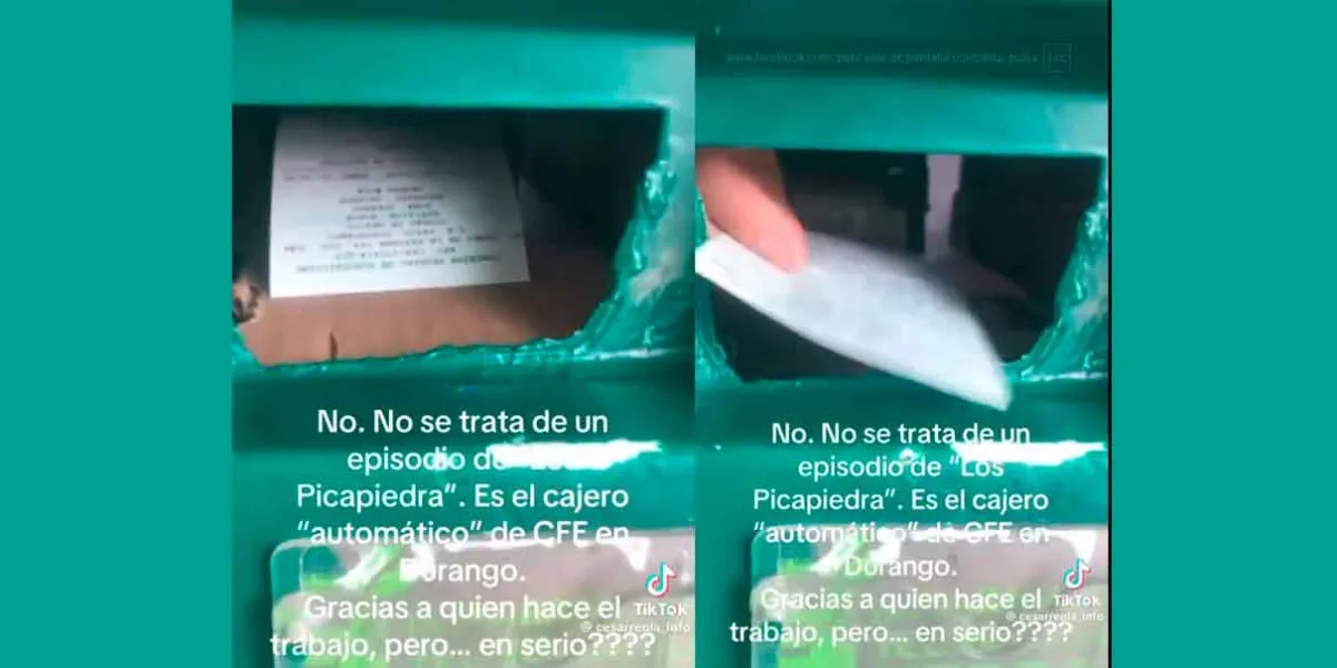 Cajero “manual” de la CFE se vuelve viral en Durango: detrás del aparato, un humano atendía pagos