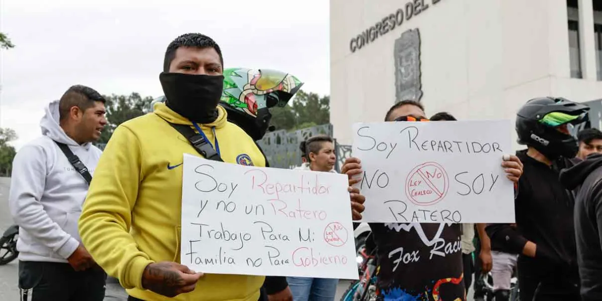 Manifestaciones de motociclistas para detener la Ley Chaleco en Puebla