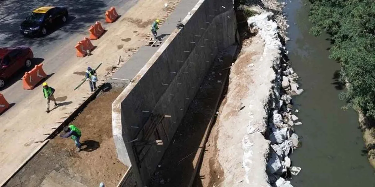 Supervisa Gobierno de la Ciudad construcción de muro de contención en límites del Río Alseseca