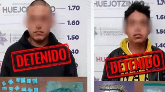 Detienen a presuntos narcomenudistas en Huejotzingo