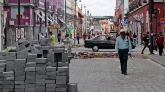 Afectaciones del 25% reportan comerciantes ante obras en CH de Puebla