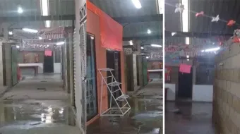 Obras de mala calidad: Mercado de Huejotzingo con filtraciones y escurrimiento 
