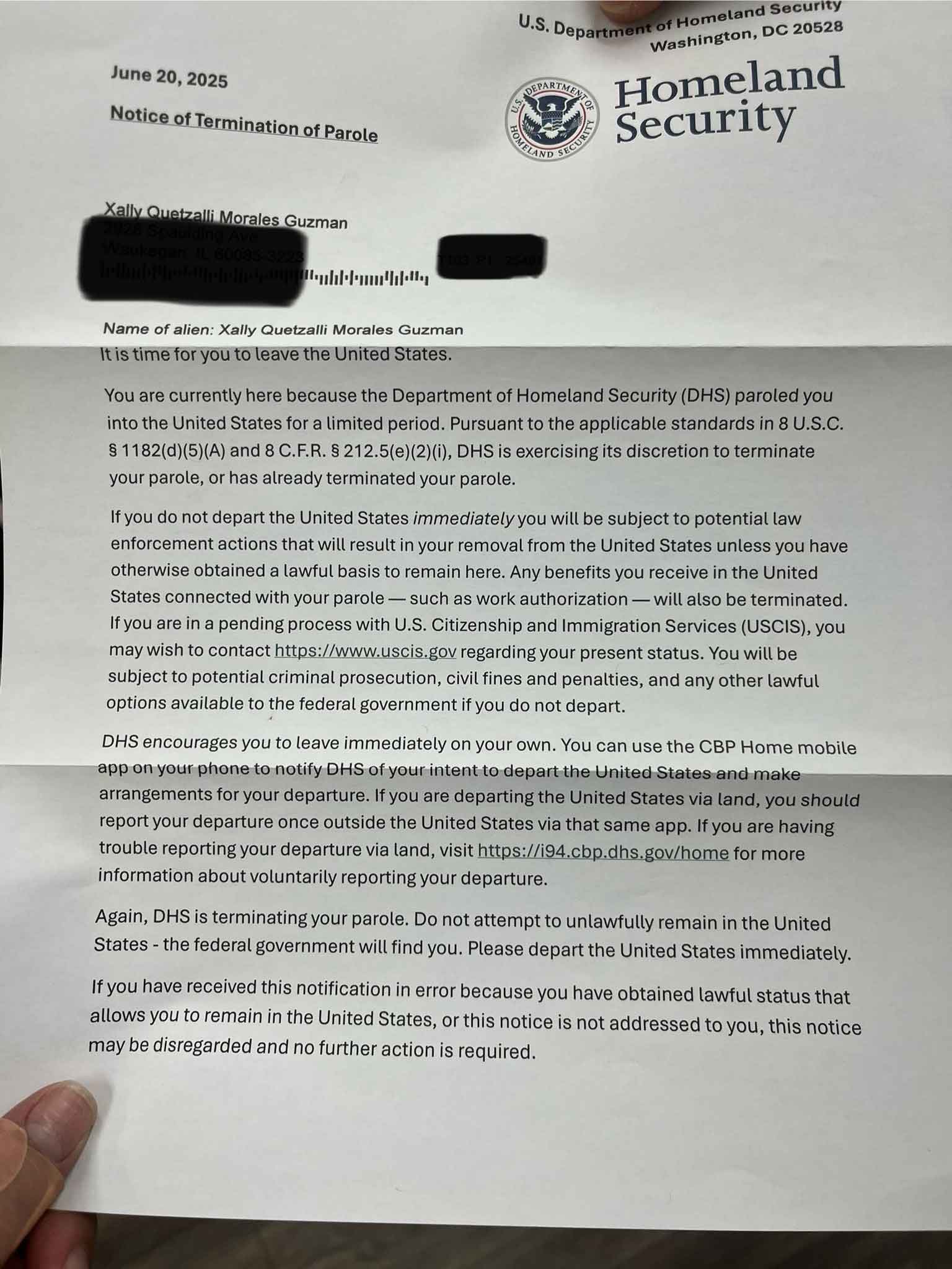 Trump horroriza a familias migrantes: envía cartas de deportación a niños con permiso legal