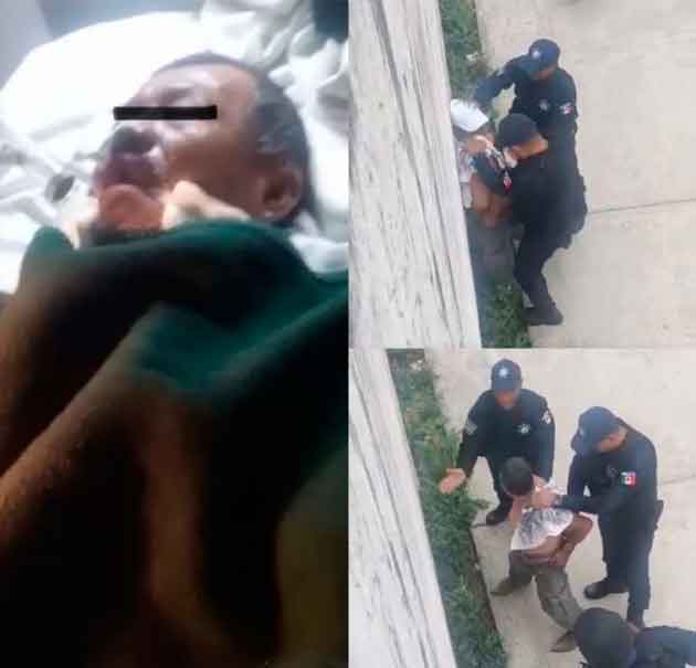 A g0lpes policías de Hidalgo mat4n a un anciano; queman patrulla en protesta