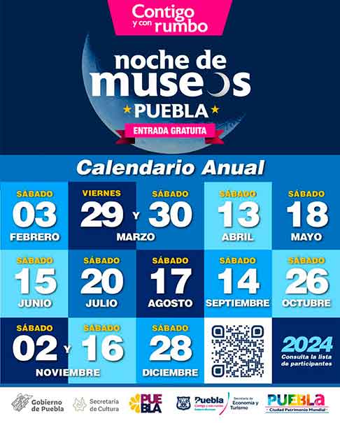 Aquí el calendario de NOCHE DE MUSEOS 2024 en Puebla