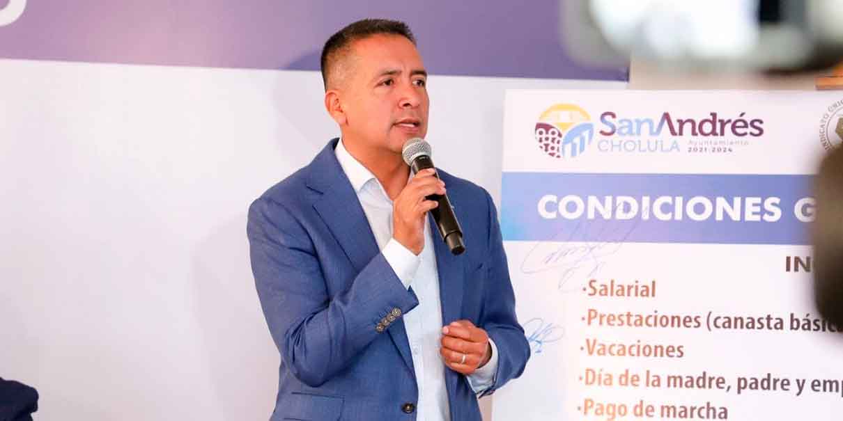 Ayuntamiento de San Andrés Cholula y sindicato firman aumento salarial del 5%