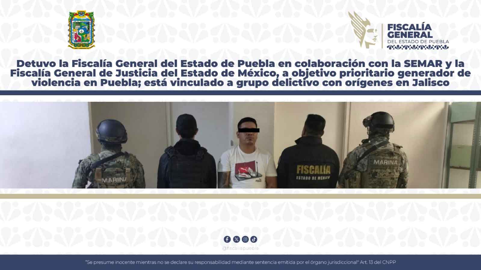 Cayó “La Marrana” jefe de plaza del CJNG en la zona de Tlahuapan