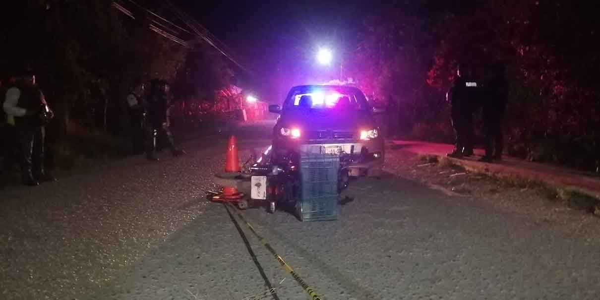 Conductor ebrio arrolla a motociclista en Xicotepec; es remitido al C2