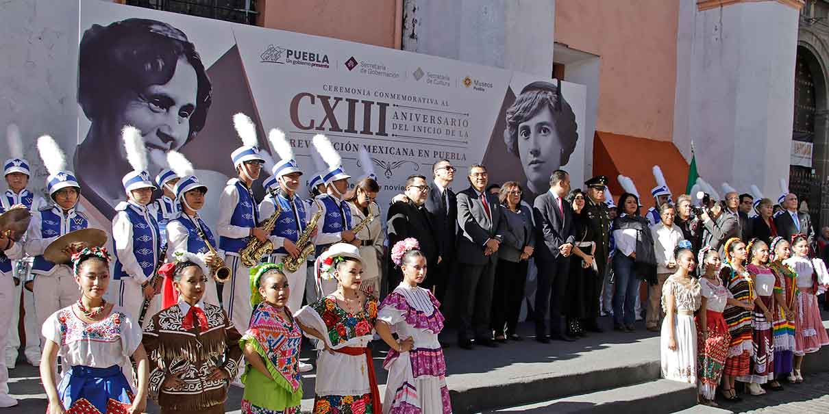 Conmemoran el 113 aniversario del inicio de la Revolución Mexicana en Puebla