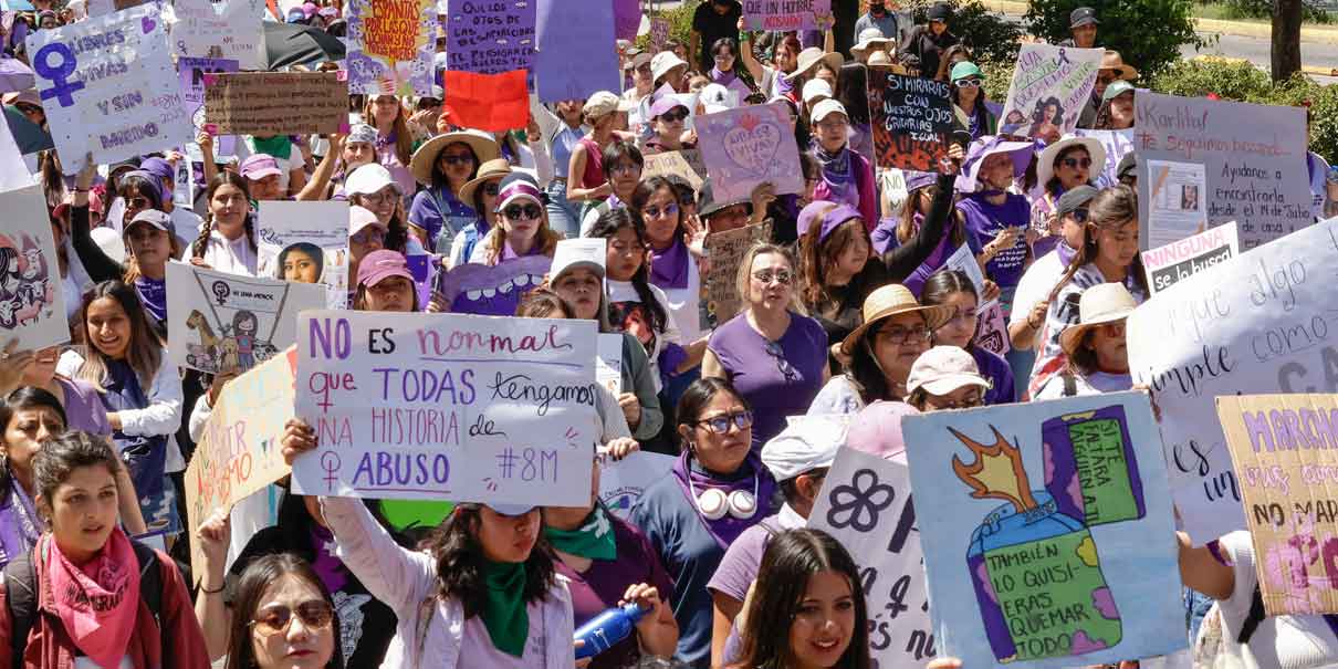 El 8M en Puebla: Mujeres marchan por la memoria de las desaparecidas y la lucha feminista