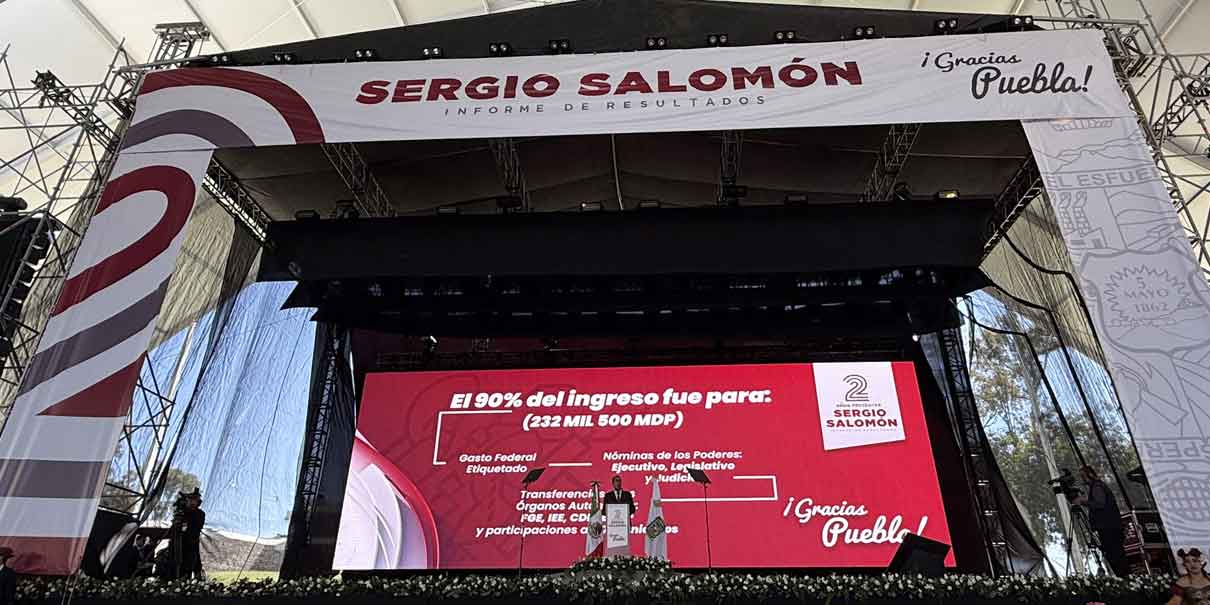 En último informe Sergio Salomón destacó más obras y menos deuda