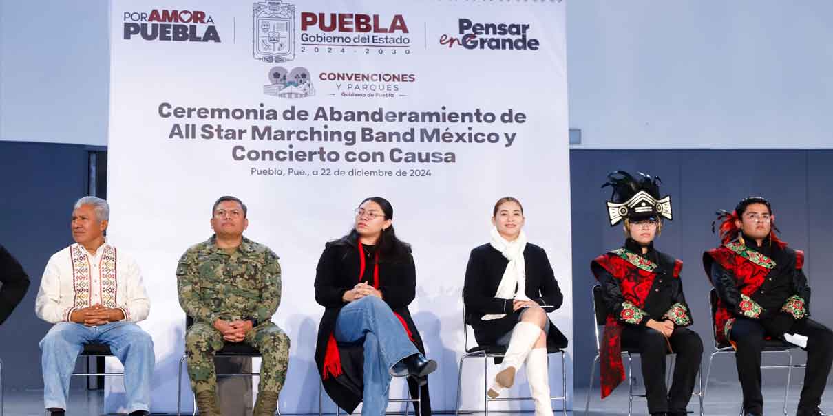 Gobierno de Armenta abandera a jóvenes de ‘All Star Marching Band’, representarán a Puebla