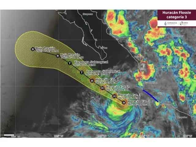 Huracán Flossie llega a categoría 3: alerta en costas del Pacífico por lluvias, vientos y oleaje