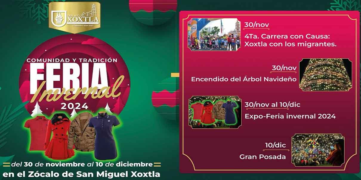 San Miguel Xoxtla te espera con su Feria Invernal 2024