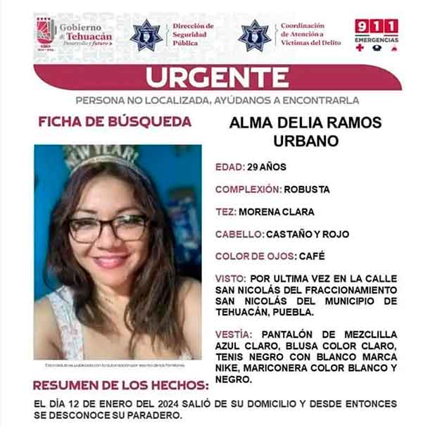 Localizan a Alma Delia sin vida y con signos de violencia en Tehuacán; desaparecida desde enero