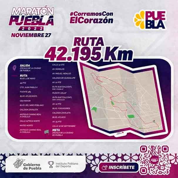 Cierres viales este domingo por el Maratón Puebla