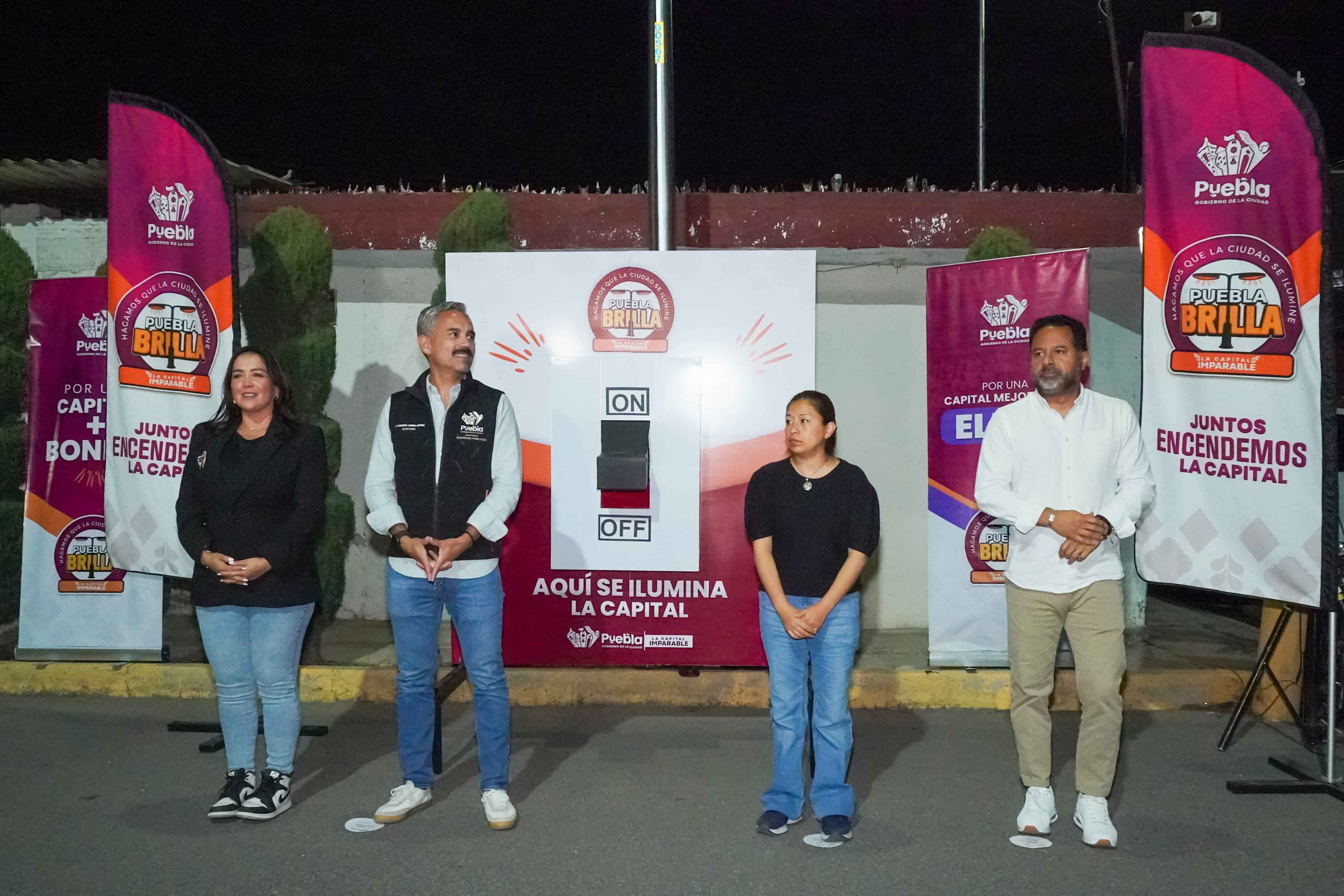 Puebla Brilla: Modernizan alumbrado LED en Lomas del Sur para mayor seguridad