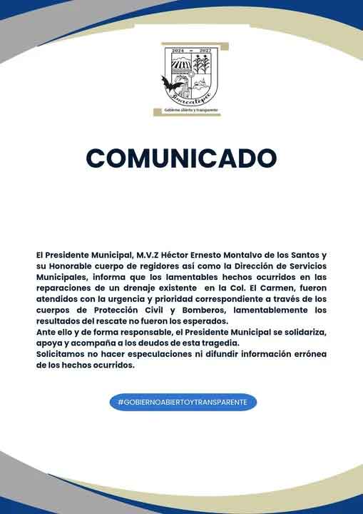 Tragedia en Zinacatepec: dos empleados mueren al caer en zanja durante mantenimiento de drenaje