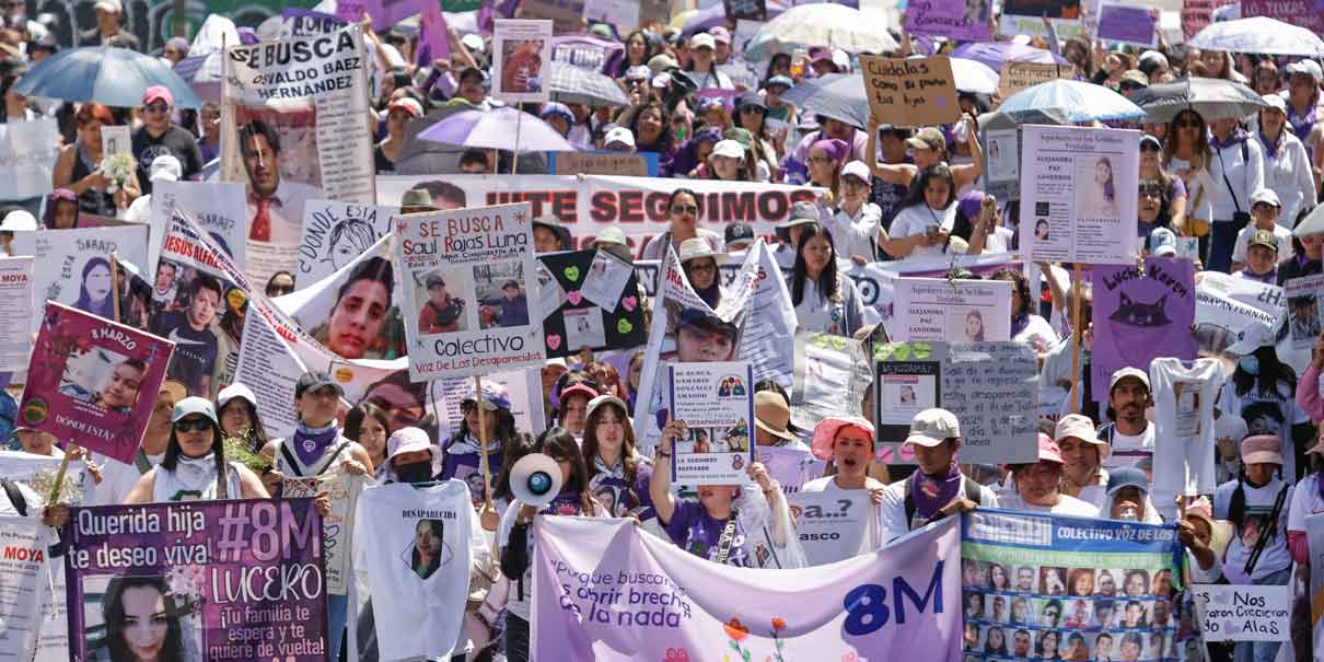 El 8M en Puebla: Mujeres marchan por la memoria de las desaparecidas y la lucha feminista