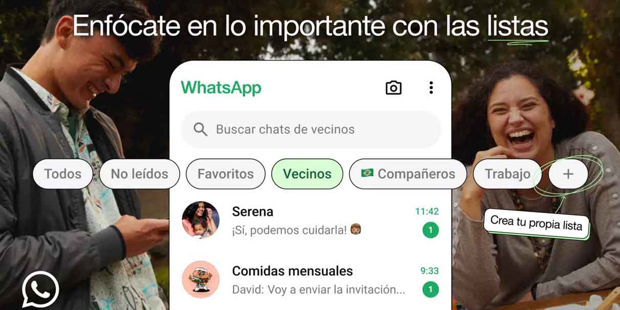 WhatsApp ahora permite organizar los chats en listas para separar los laborales de los personales