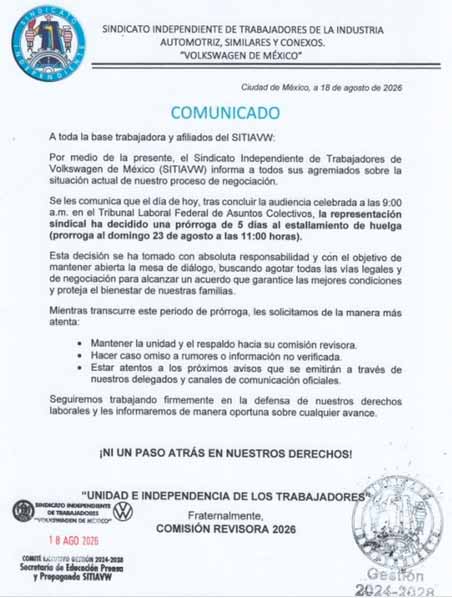 Comunicado Sitiavw