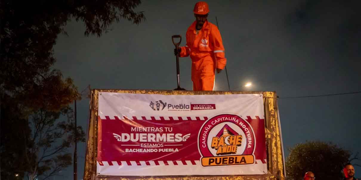 Gobierno de Puebla lanza programa nocturno de bacheo