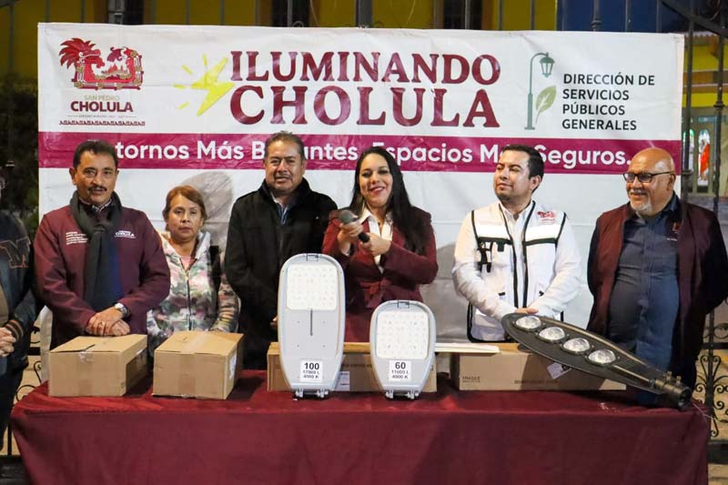Calles más seguras en San Pedro Cholula gracias a Iluminando Cholula