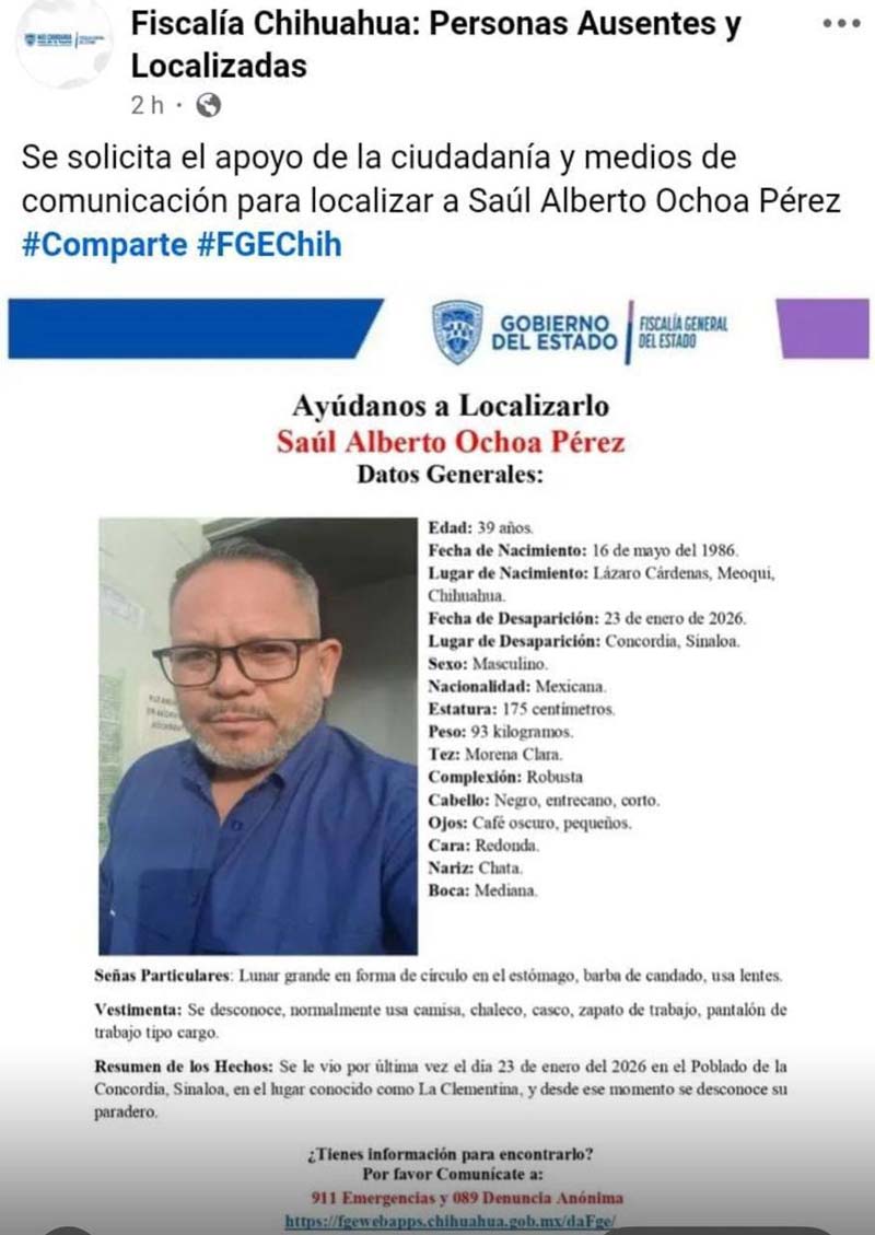 Desaparecen 10 mineros en Concordia, Sinaloa tras ataque armado