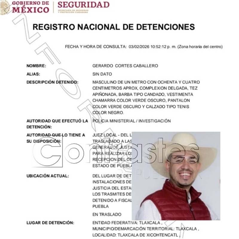 Detienen en Tlaxcala al alcalde de Cuautempan acusado de extorsión y secuestro
