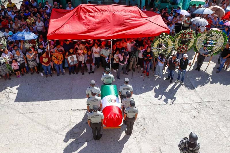 Chicontla lloró al Sargento Juan Vázquez; un héroe al enfrentarse al CJNG