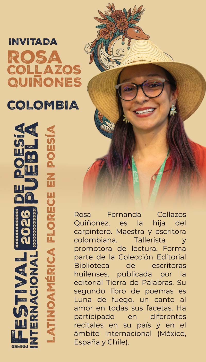 Poetas de Colombia, Perú, España, EU y México participarán en el Festival de Poesía Puebla 2026