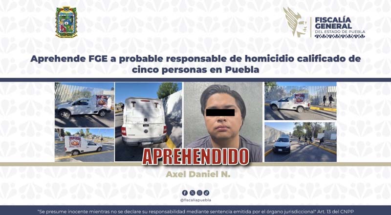 Fiscalía de Puebla detiene a presunto multihomicida ligado a La Barredora