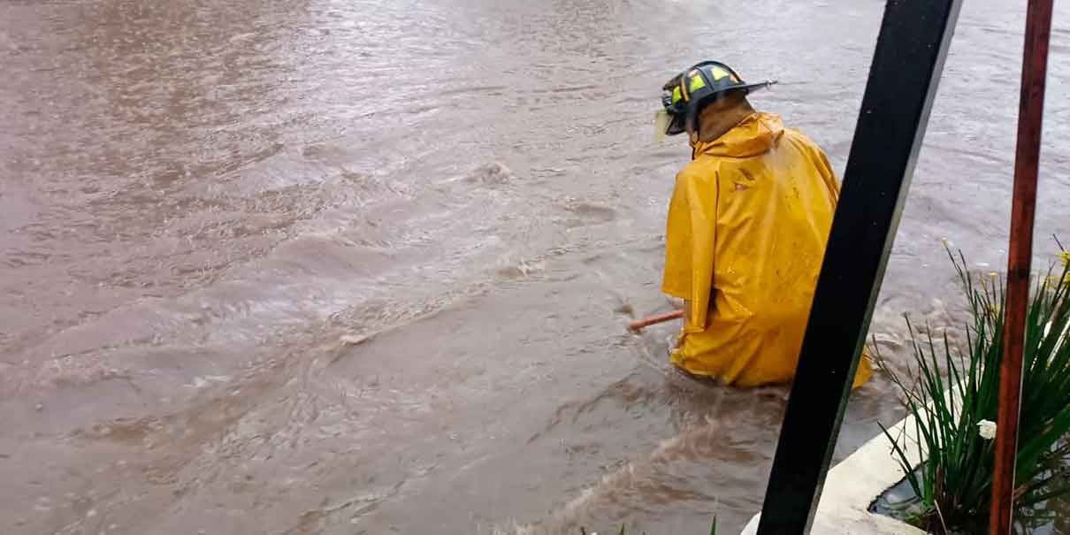 Operativo por lluvias en Texmelucan
