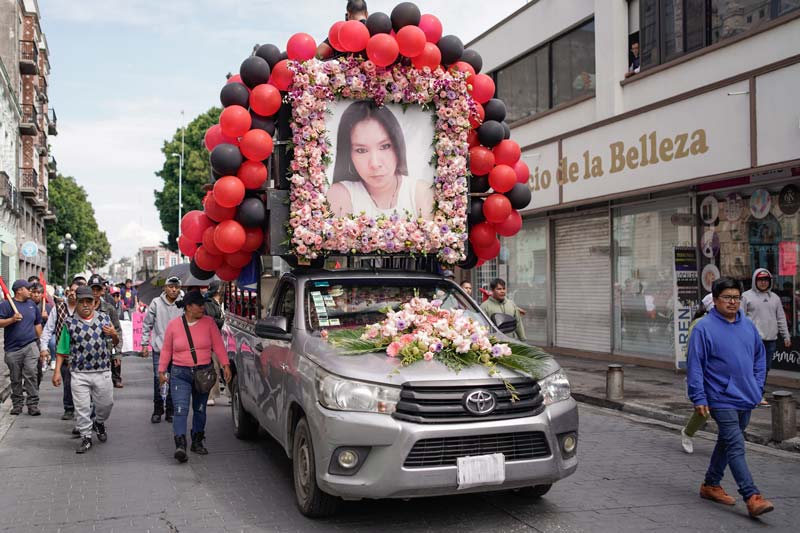 La UPVA marcha en Puebla para exigir justicia por Meztli Sarabia a nueve años de su asesinato