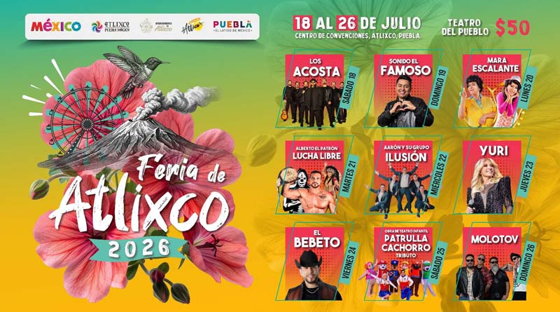 Feria de Atlixco 2026 inicia con éxito; Los Acosta abarrotan el Teatro del Pueblo