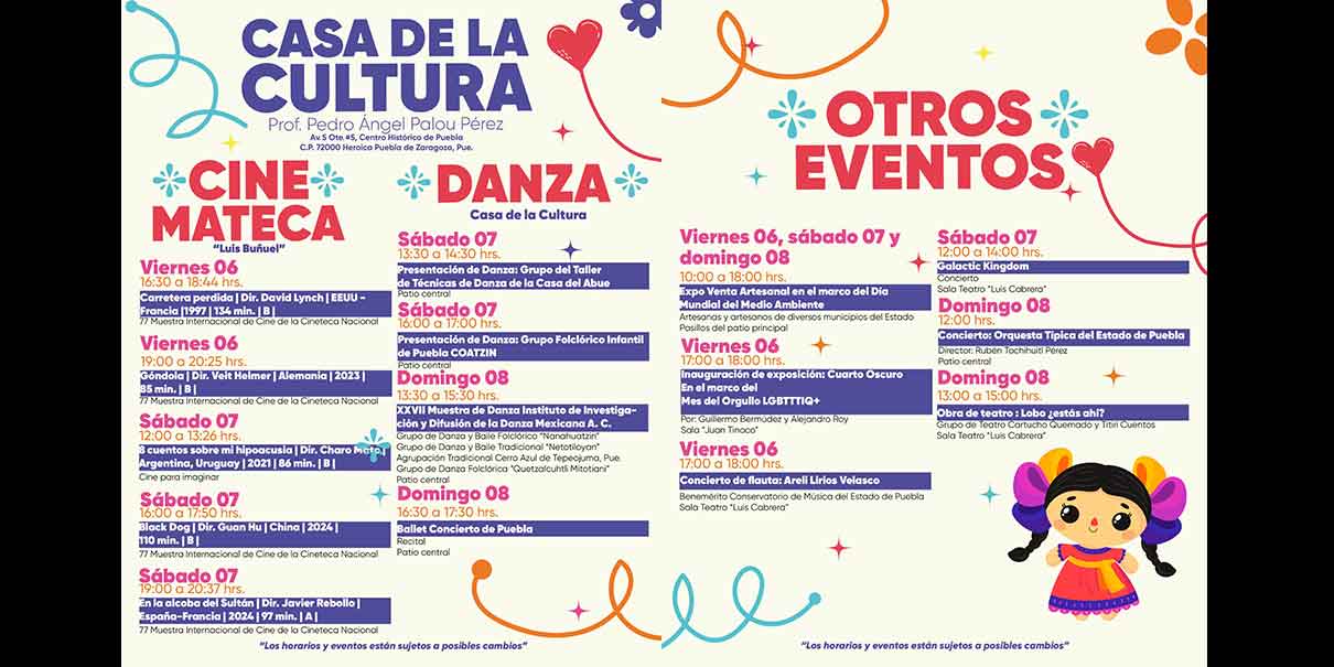 Cartelera Muestra de Danza Mexicana