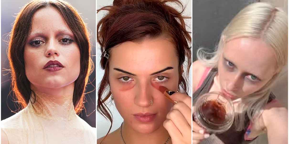 Tired girl makeup