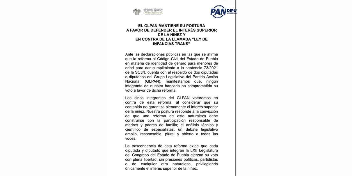 Comunicado del PAN