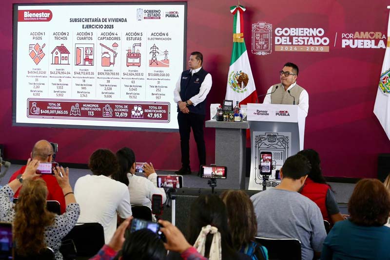 Puebla construye más de mil 600 viviendas en San José Chiapa