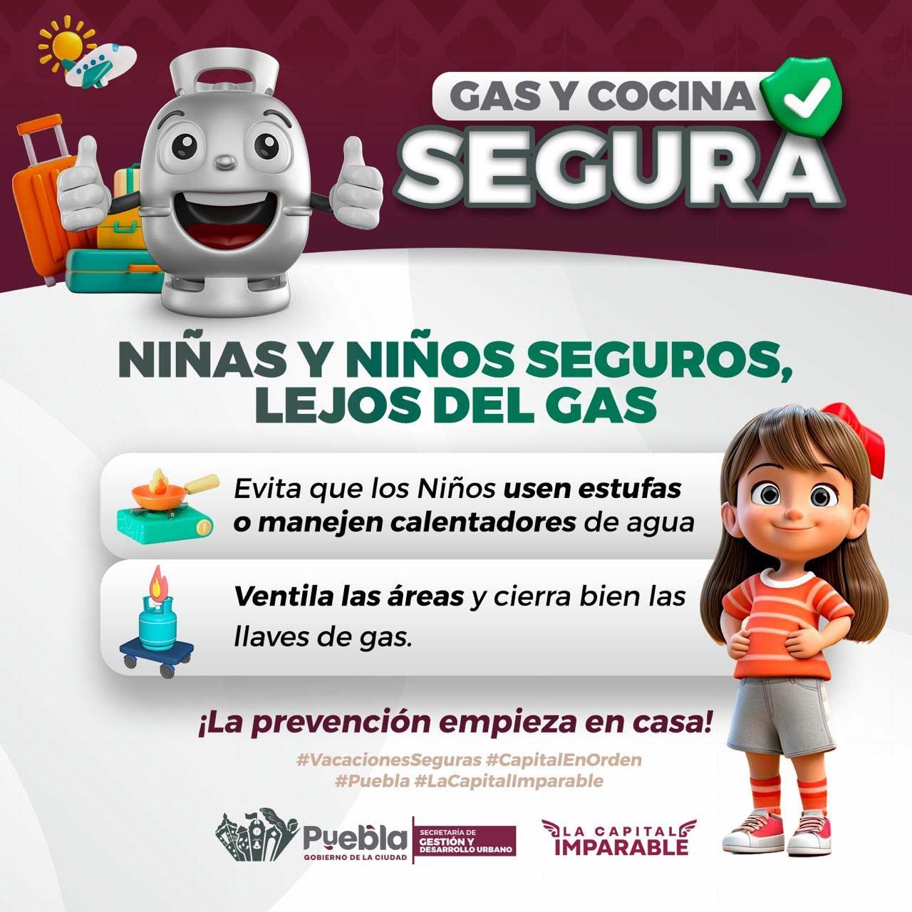 Puebla pide reforzar prevención en casa para evitar riesgos en vacaciones