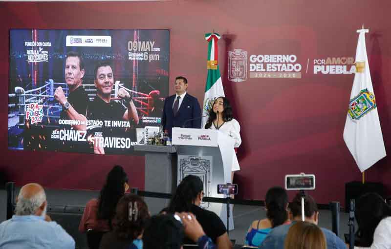 Puebla refuerza estrategia contra adicciones con función de boxeo con causa