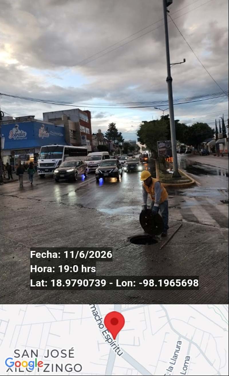Realiza Agua de Puebla videoinspección y trabajos de desazolve tras afectación en la avenida José María La Fragua