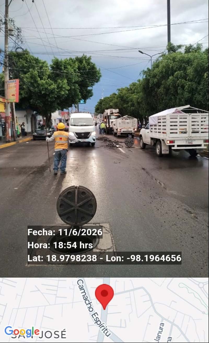 Realiza Agua de Puebla videoinspección y trabajos de desazolve tras afectación en la avenida José María La Fragua
