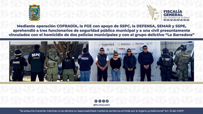 Se mantiene la investigación federal contra policías poblanos vinculados con criminales