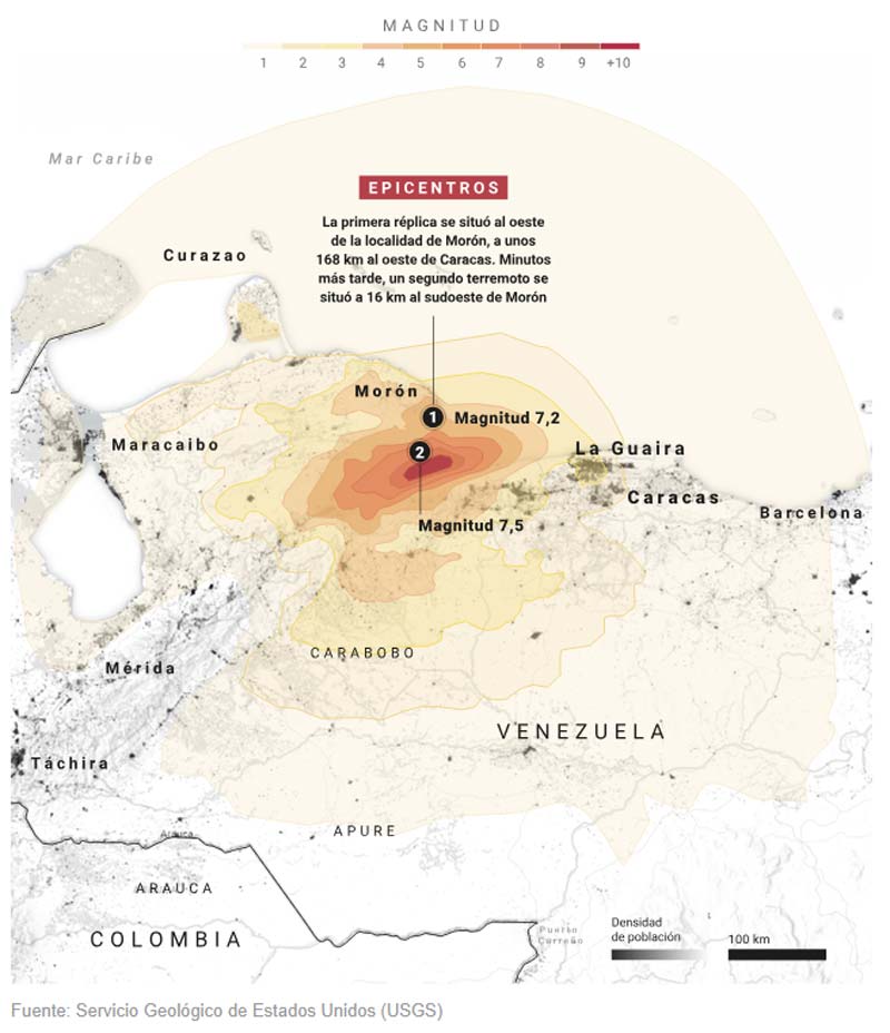 Suman 235 muertos por los terremotos en Venezuela, miles de heridos y cientos siguen atrapados