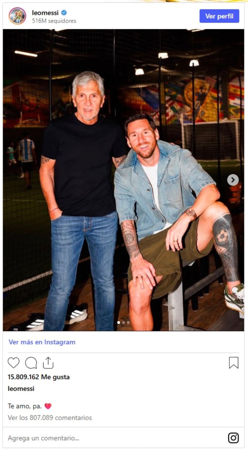 El mensaje del astro argentino para su padre via Instagram 