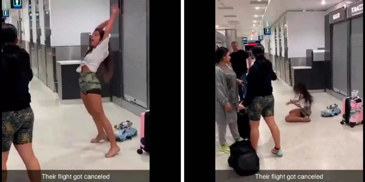 VIDEO. Mujer hace “berrinche” por cancelación de su vuelo; grita y se sacude en el suelo